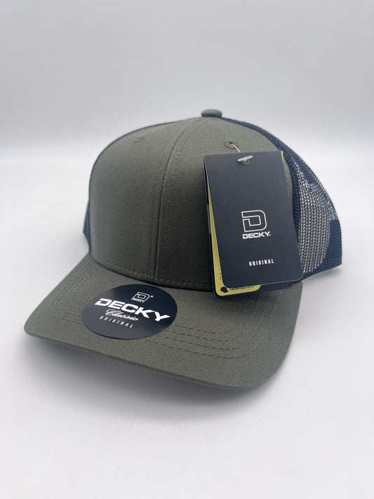 Army Green/Black Trucker Hat - Youth