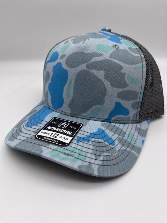 Blue/Black Duck Camo Five Panel Richardson 112