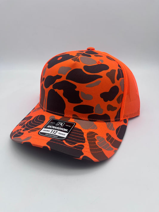 Orange Duck Camo Five Panel Richardson 112