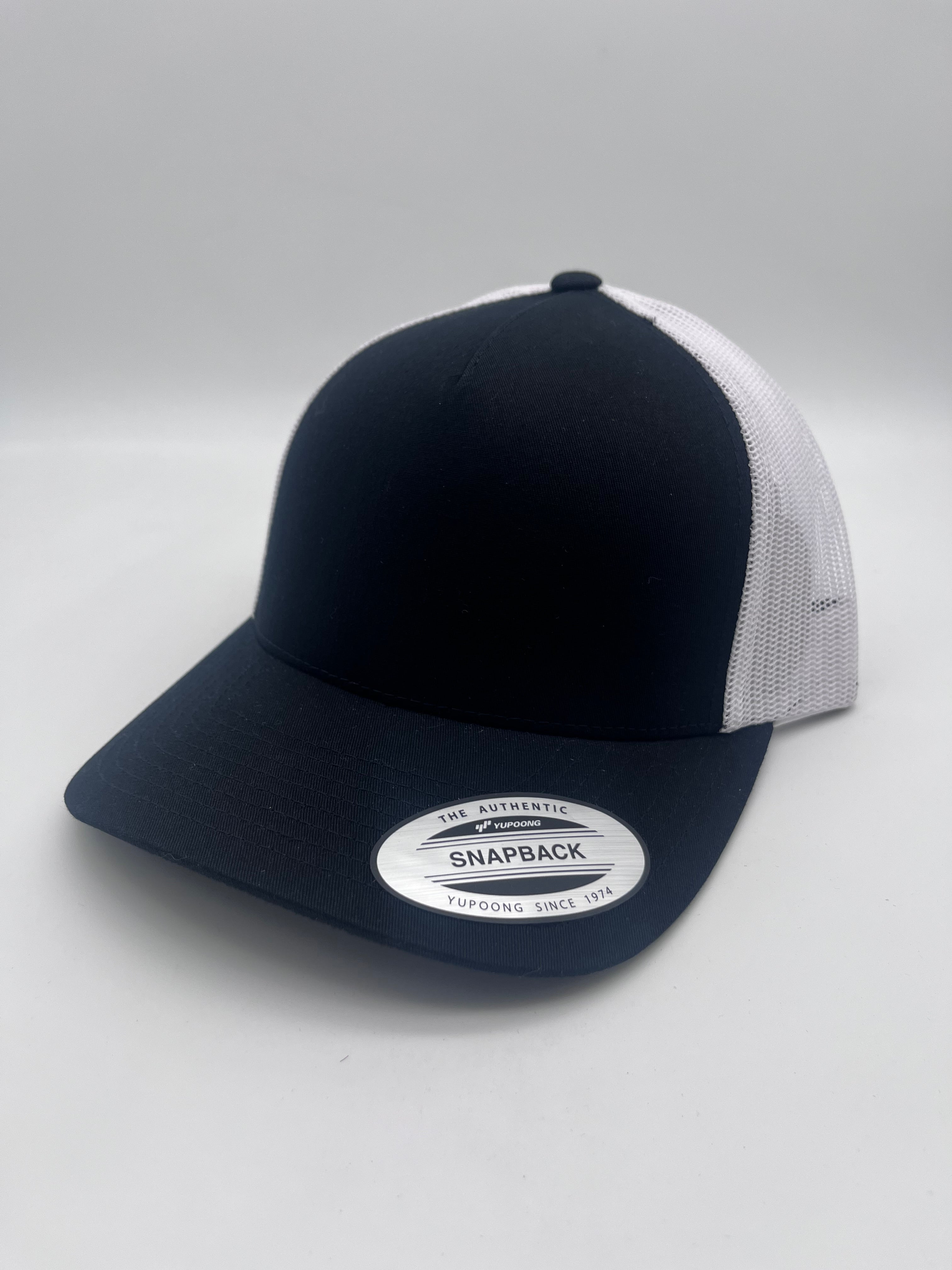 Black White Five Panel Yupoong Classic AF Hat Company