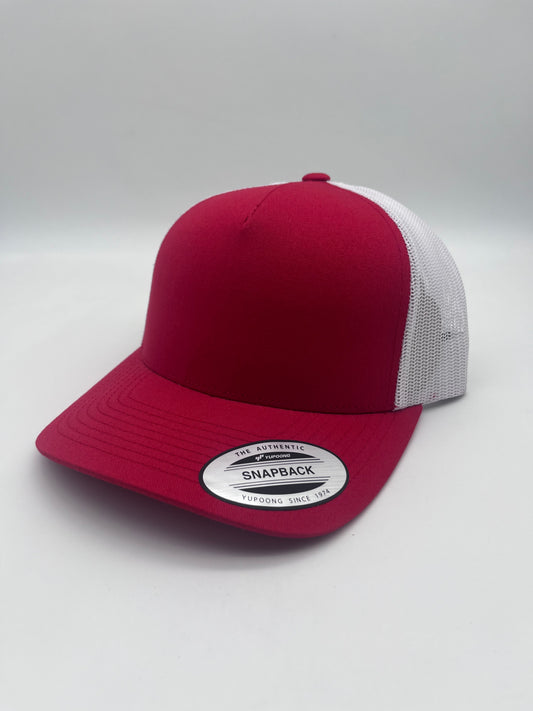 Red / White - Five Panel Yupoong Classic