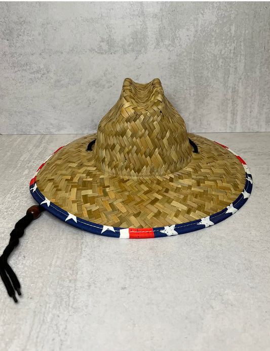 American Flag Straw Hat - Youth